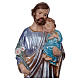 Heiliger Josef mit Christkind 20cm perlmuttartigen Gips s2