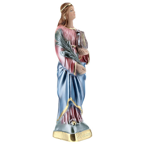 Statue of St Cecilia in mother-of-pearl plaster h 20 cm 3