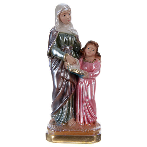 Statue Sainte Anne h 15 cm plâtre nacré 1