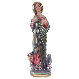 Statues en plâtre: Statue Sainte Marthe plâtre nacré h 20 cm