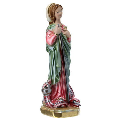 Statue Sainte Marthe plâtre nacré h 20 cm 3
