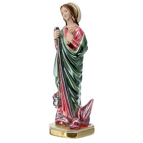 Statua Santa Marta gesso madreperlato h 20 cm