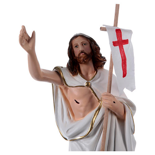 Risen Christ with flag 40 cm in plaster 2