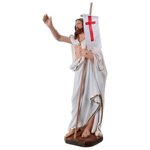 Risen Christ with flag 40 cm in plaster 3