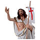 Estatua de yeso Jesús resucitado con bandera 40 cm s2