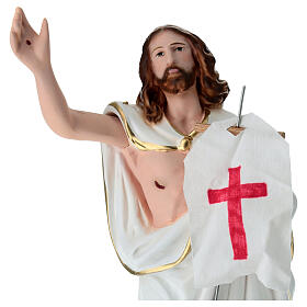 Resurrection Christ Statue with Flag, 40 cm in plaster