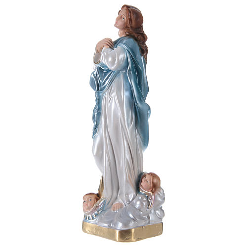 Statua Madonna del Murillo h 30 cm gesso madreperlato 3