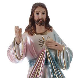 Estatua Jesús yeso nacarado h 30 cm