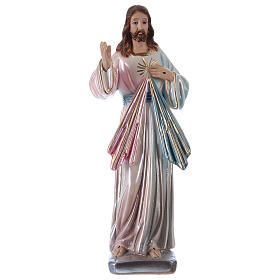 Statua Gesù gesso madreperlato h 30 cm