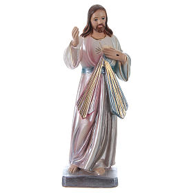 Statue Jésus Miséricordieux plâtre nacré h 20 cm