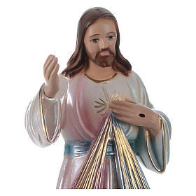 Statue Jésus Miséricordieux plâtre nacré h 20 cm