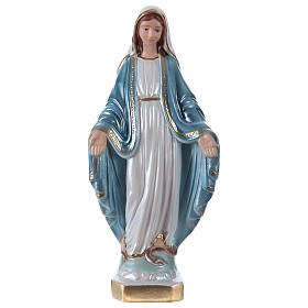 Statue Vierge Miraculeuse 20 cm en plâtre nacré
