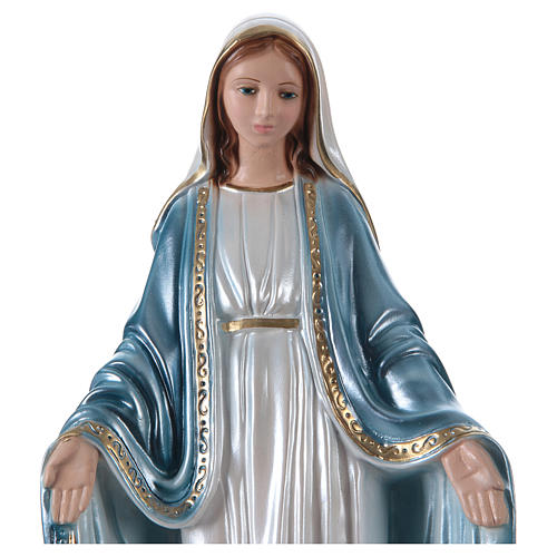 Estatua de yeso nacarado Virgen Milagrosa 35 cm 2