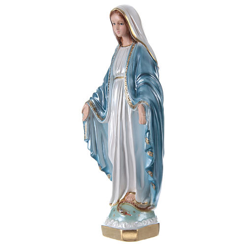 Statue Vierge Miraculeuse 30 cm plâtre nacré 3