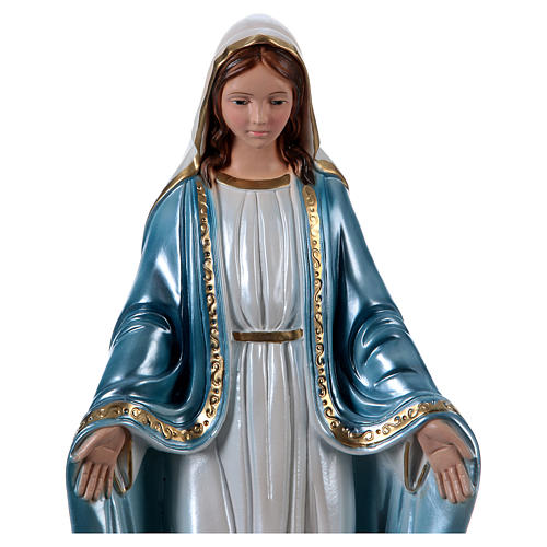 Estatua de yeso nacarado Virgen Milagrosa 40 cm 2