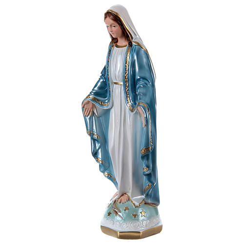Estatua de yeso nacarado Virgen Milagrosa 40 cm 3
