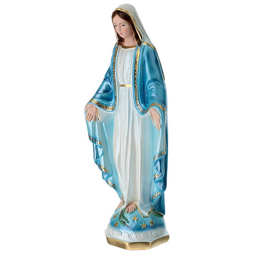 Estatua de yeso nacarado Virgen Milagrosa 40 cm 3