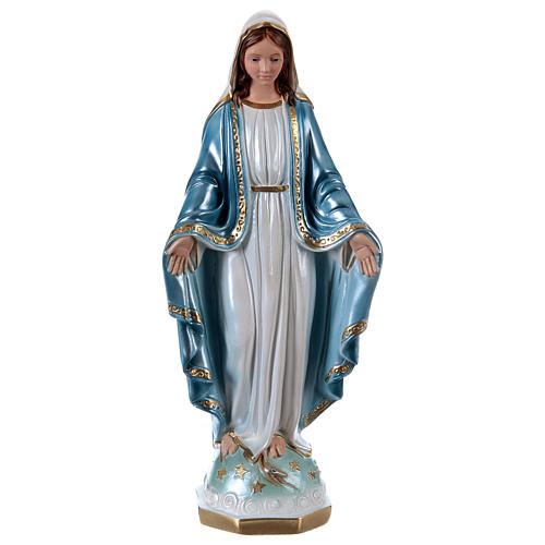 Statue en plâtre nacré Vierge Miraculeuse 40 cm 1