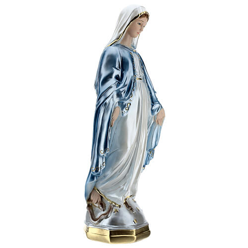 Statue Vierge Miraculeuse 50 cm en plâtre nacré 5
