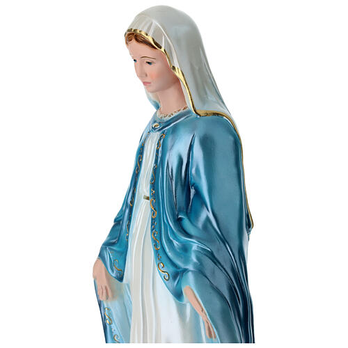 Statue Vierge Miraculeuse 50 cm en plâtre nacré 2