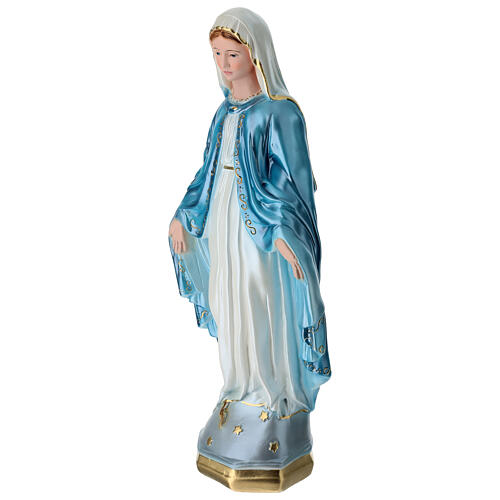 Statue Vierge Miraculeuse 50 cm en plâtre nacré 3