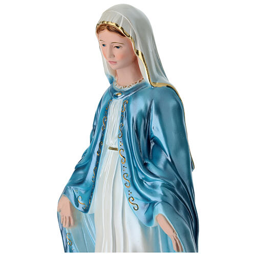 Statue Vierge Miraculeuse 50 cm en plâtre nacré 4