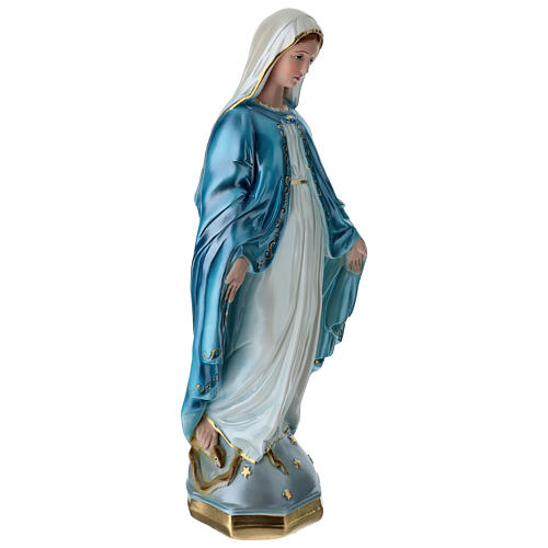 Statue Vierge Miraculeuse 50 cm en plâtre nacré 5