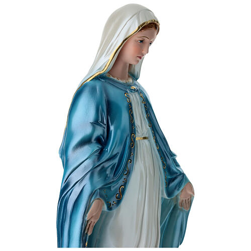 Statue Vierge Miraculeuse 50 cm en plâtre nacré 6