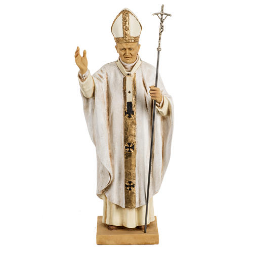 Statue Johannes Paul II weiße Kleidung 50 cm, Fontanini 1
