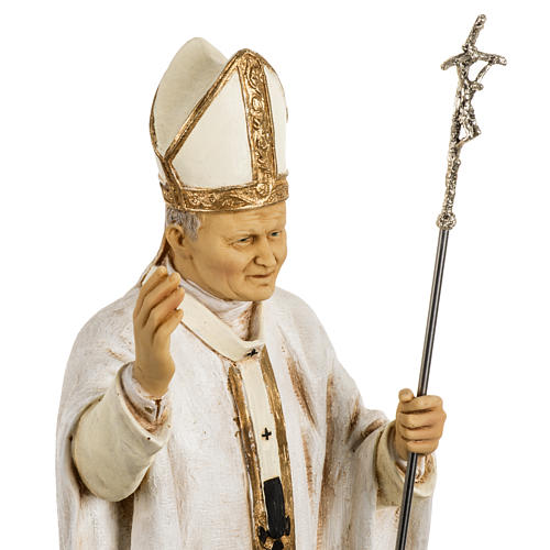 Jean Paul II veste blanche 50 cm résine Fontanini 2