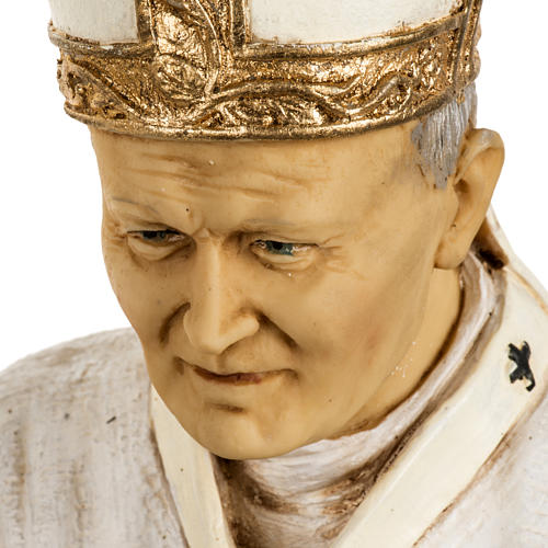 Jean Paul II veste blanche 50 cm résine Fontanini 4