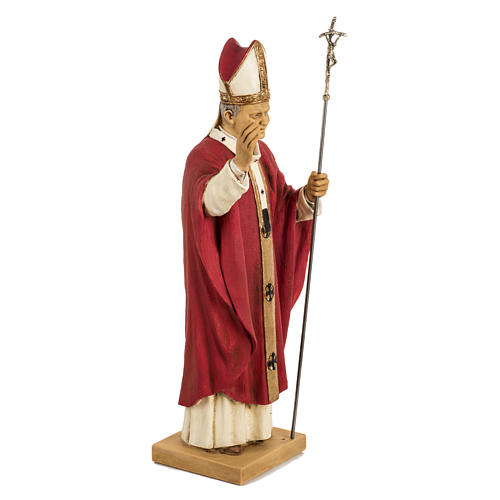 Juan Pablo II túnica roja 50 cm. resina Fontanini 3