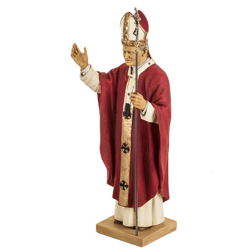 Giovanni Paolo II veste rossa 50 cm resina Fontanini 4
