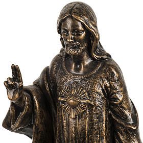 Sacro Cuore di Gesù 50 cm resina Fontanini finitura bronzo