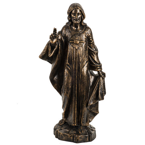 Sagrado Coração de Jesus 50 cm resina Fontanini acabamento bronze 1