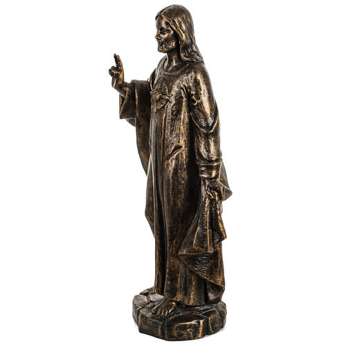 Sagrado Coração de Jesus 50 cm resina Fontanini acabamento bronze 3