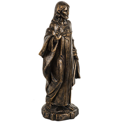 Sagrado Coração de Jesus 50 cm resina Fontanini acabamento bronze 4