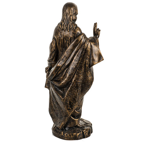 Sagrado Coração de Jesus 50 cm resina Fontanini acabamento bronze 5