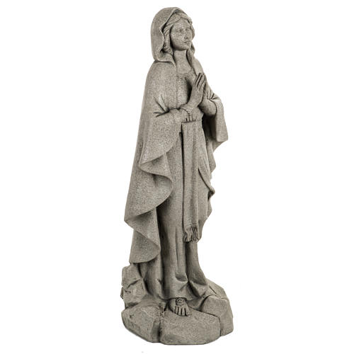 Nossa Senhora de Lourdes 50 cm resina Fontanini acabamento pedra 3