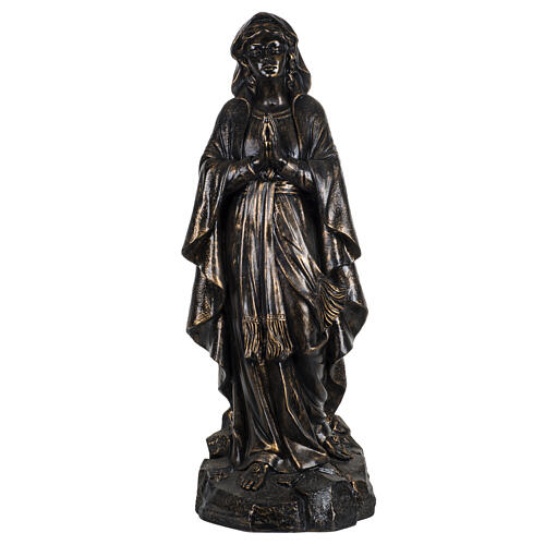 Statue Unsere Liebe Frau in Lourdes aus Harz mit Bronzebeschichtung Fontanini 1