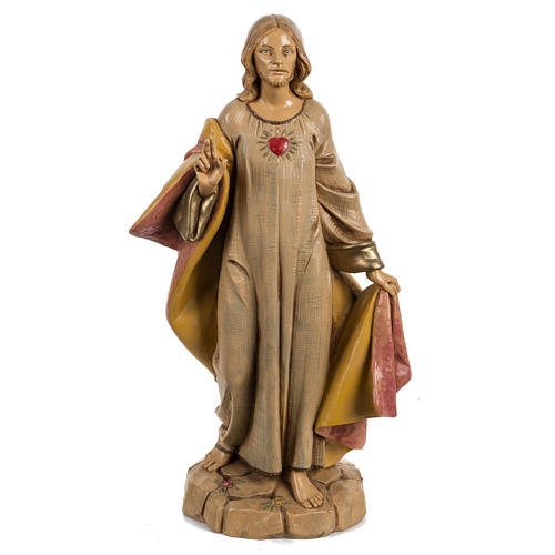 Statue Heiligstes Herz Jesu 30cm Holz Finish, Fontanini 1