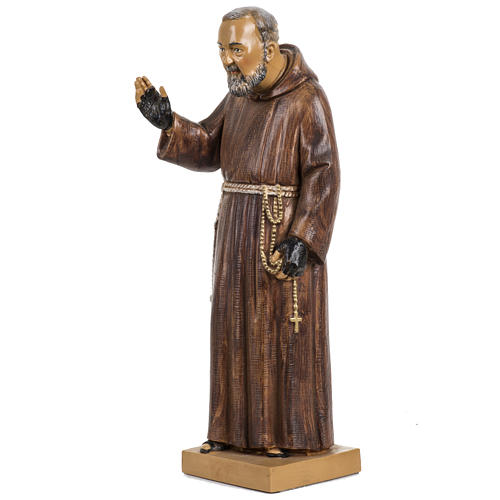Padre Pio de Pietrelcina 30 cm Fontanini efeito madeira 2