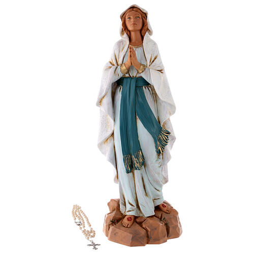 Matka Boża z Lourdes 30 cm Fontanini drewnopodobna 6