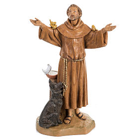 Statue Franz von Assisi 30cm Holz Finish, Fontanini