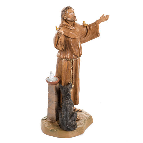 Statue Franz von Assisi 30cm Holz Finish, Fontanini 2