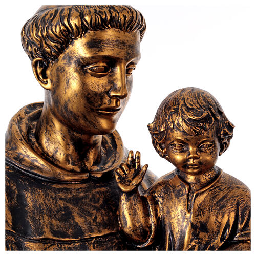 Estatua San Antonio detalles en bronce Fontanini 2