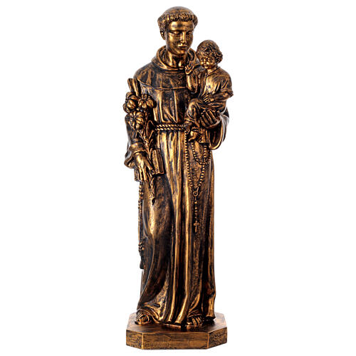Statue St Antoine de Padoue 100 cm résine bronzée 1