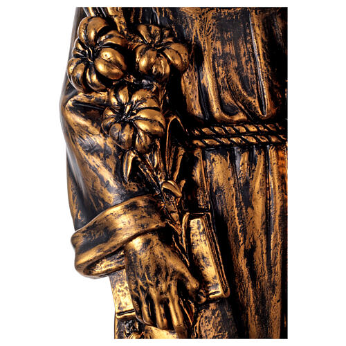 Statue St Antoine de Padoue 100 cm résine bronzée 7