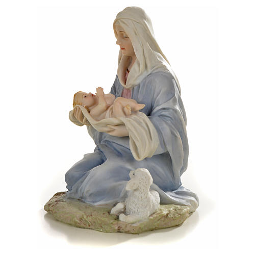 Vierge à l'enfant 15cm statue résine peinte 2