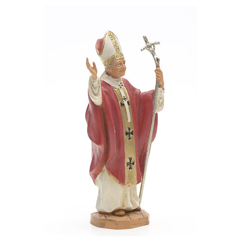 Statue Johannes Paul II rote Kleidung 18cm, Fontanini 2